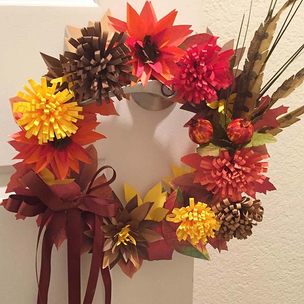 Paper Wreath for Thanksgiving Crafts