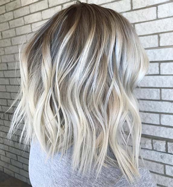 Ice Blonde Lob for Lob Hairstyles for Fall and Winter