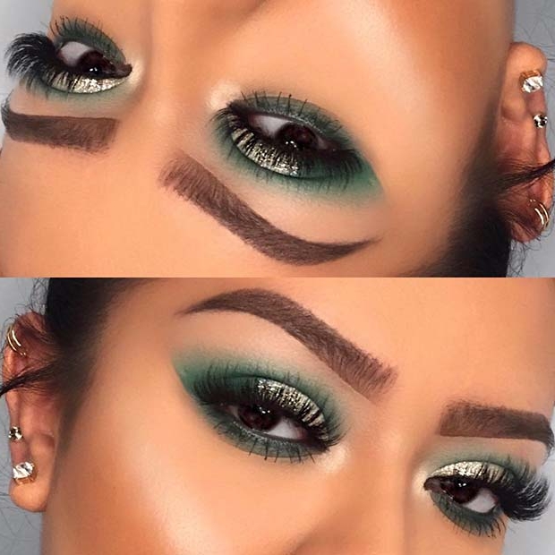 Green and Glitter Makeup for Makeup Ideas for Thanksgiving Dinner