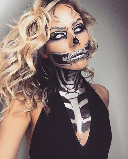 Scary Skeleton Makeup for Best Halloween Makeup Ideas