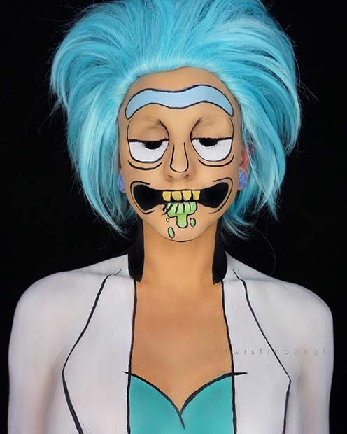 Rick from Rick and Morty for Unique Halloween Makeup Ideas to Try