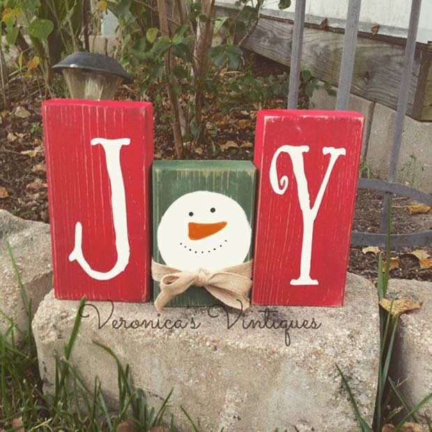 Joy Block Decoration for Farmhouse Inspired Christmas Decor