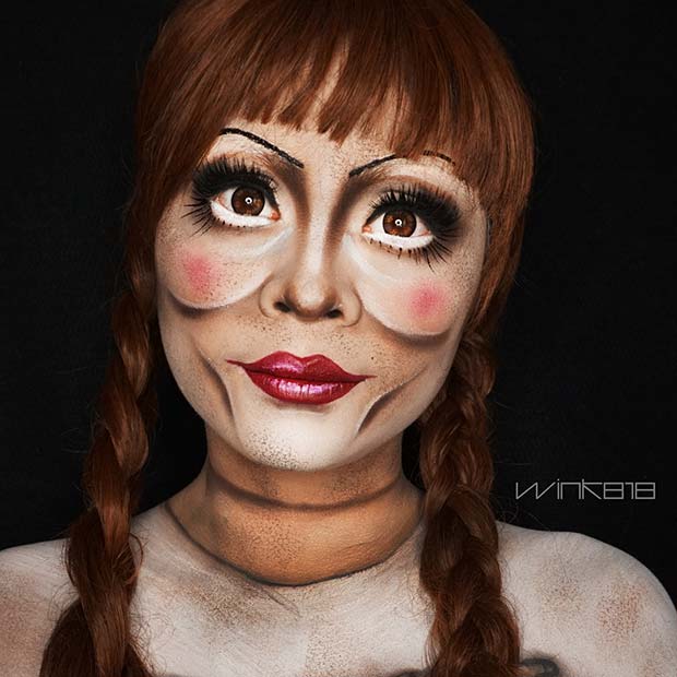 Creepy Doll Makeup for Best Halloween Makeup Ideas