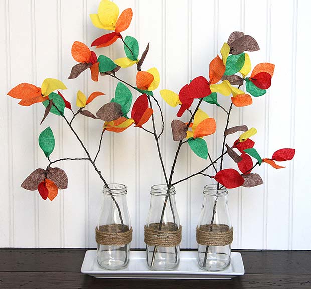 Fall Branch Decoration for Simple and Creative Thanksgiving Decorations