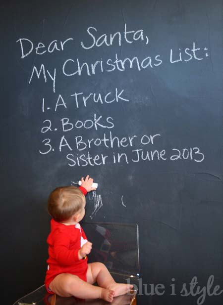 Chalkboard Christmas List Sibling Pregnancy Announcement 