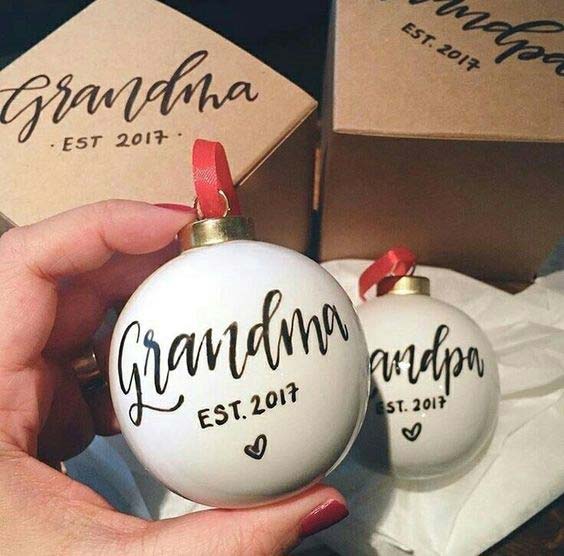 Christmas Baubles for Grandparents 