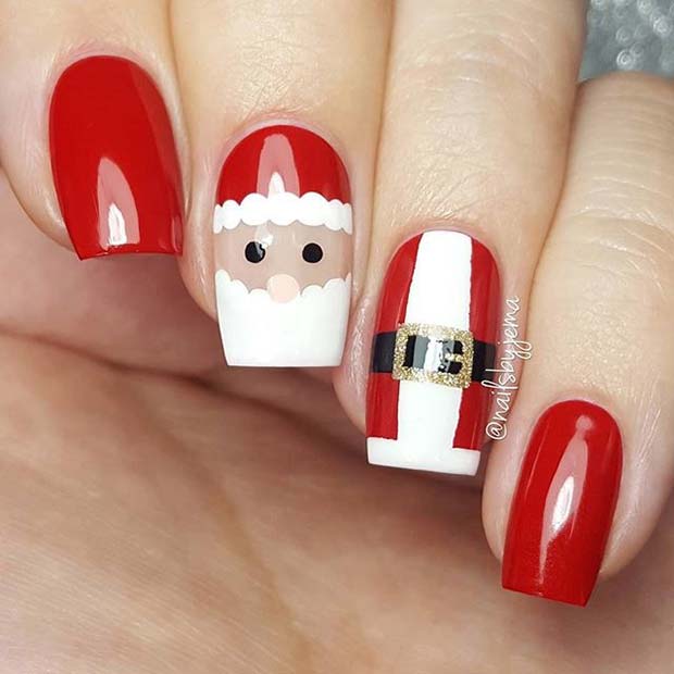 Santa Christmas Nail Design