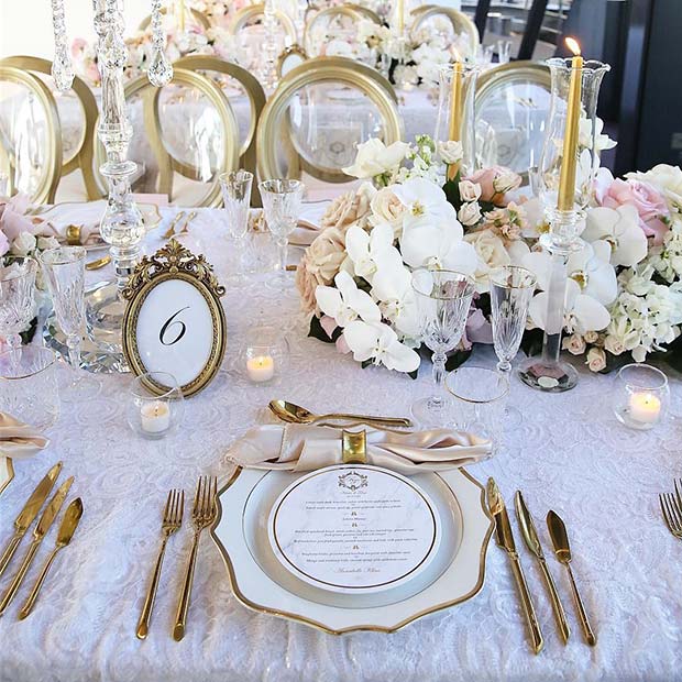 Glam Wedding Table Settings