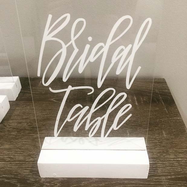 Stylish Bridal Table Sign Idea