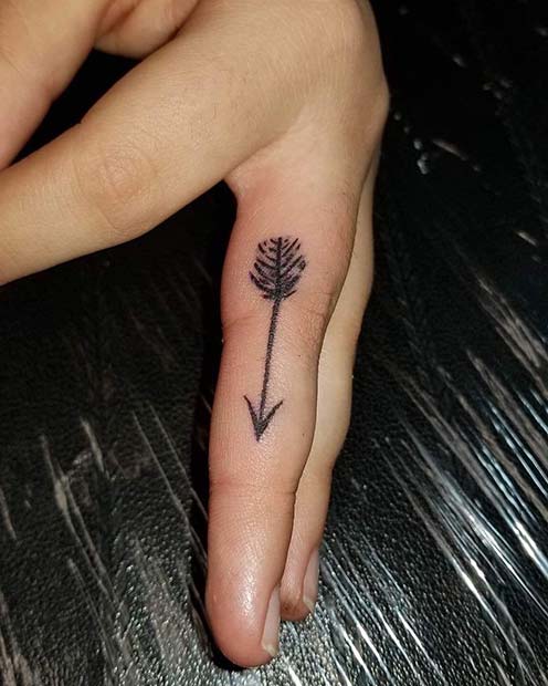 Cute Arrow Finger Tattoo Design