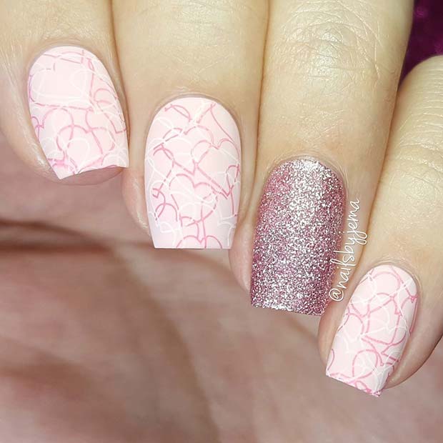 Pretty Pink Valentine's Day Nails