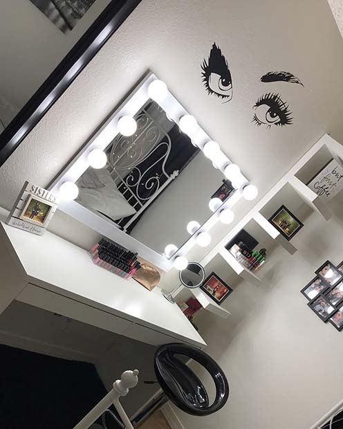 Vanity Table with Wall Stickers