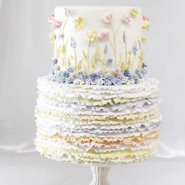 Beautiful Ruffle Wedding Cake