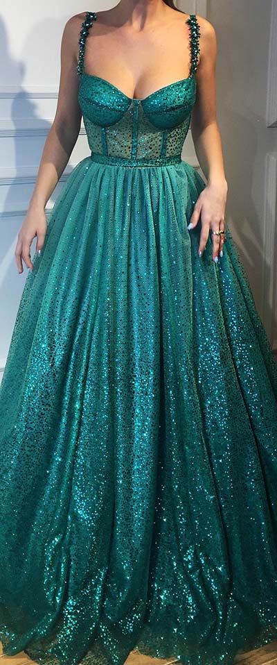 Elegant Turquoise Prom Dress