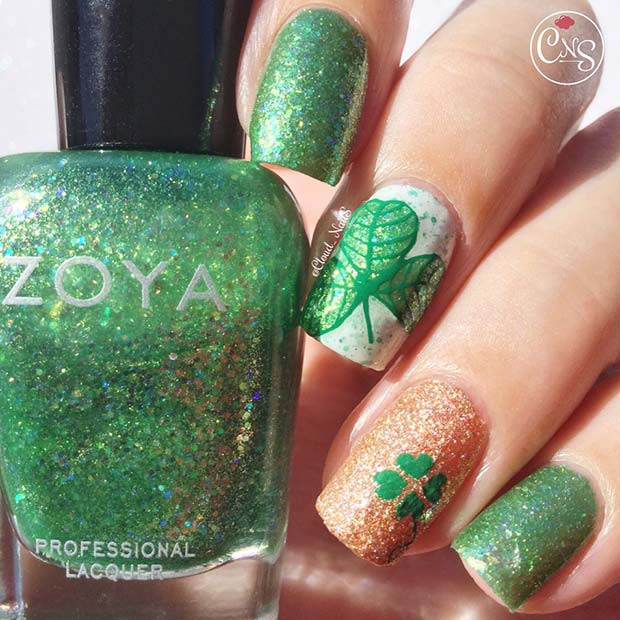 Glam St Patrick's Day Nails