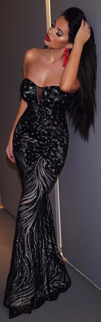 Glamorous Black Sleeveless Prom Dress