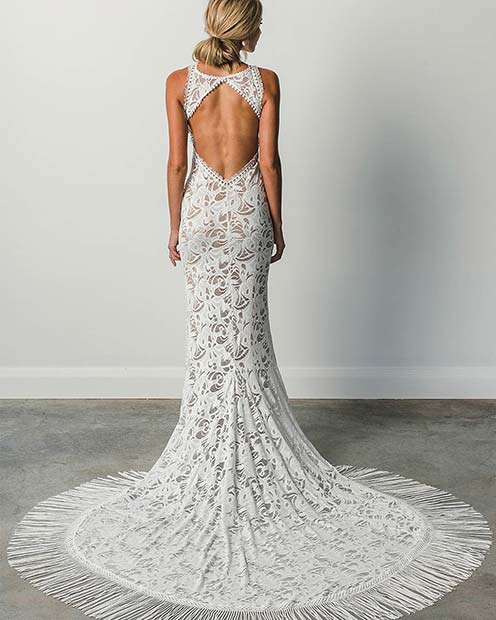 Lace Bridal Gown with Tassels