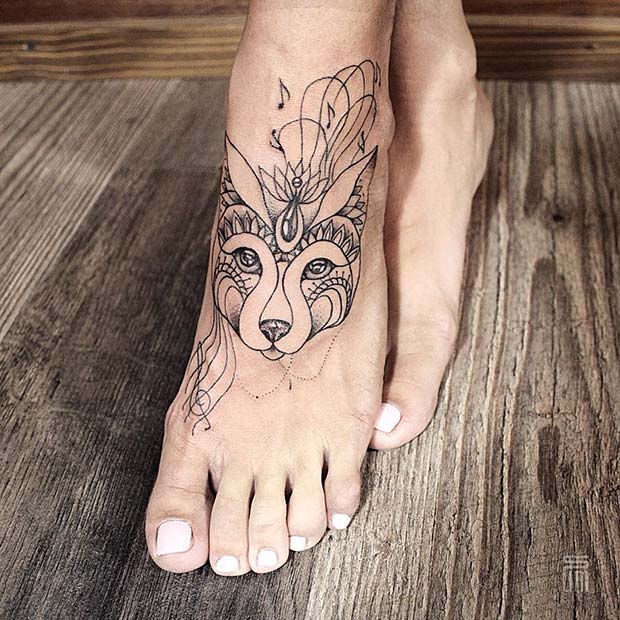 Artistic Animal Foot Tattoo
