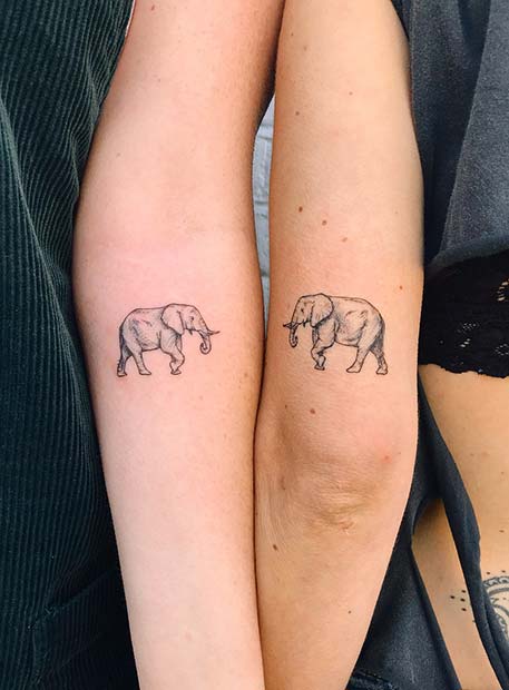 Best Friend Elephant Tattoo Idea