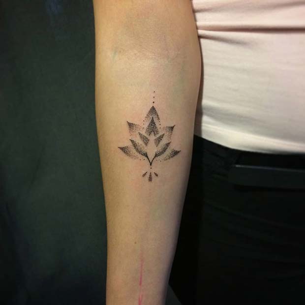 Hand Poked Lotus Flower Tattoo