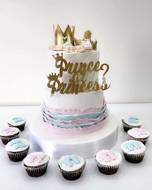 Prince or Princess Gender Reveal Cake