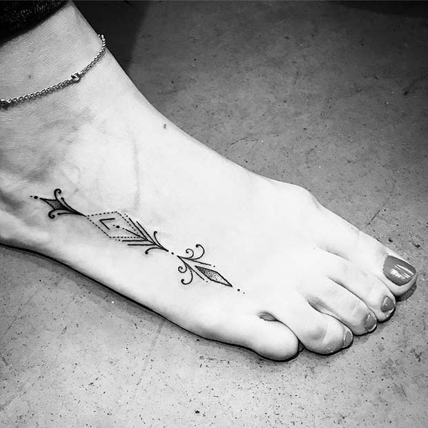 Trendy Side of Foot Tattoo
