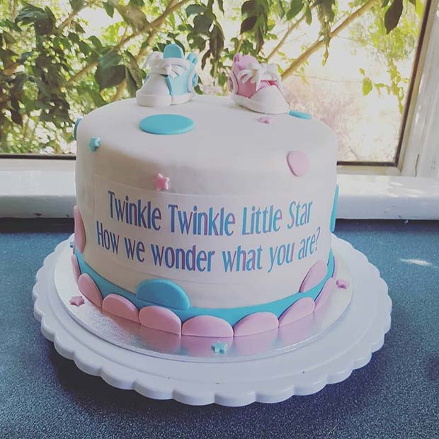 Twinkle Twinkle Little Star Gender Reveal Cake