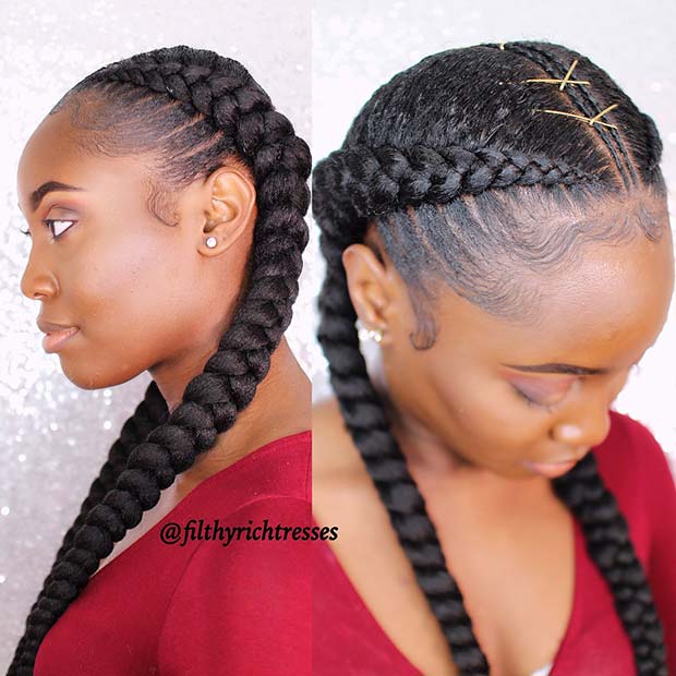 Two Cornrows with a Twist 