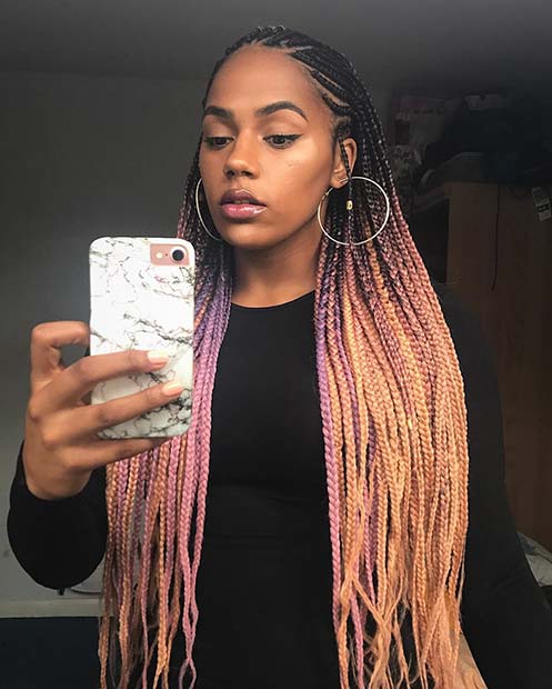 Long Colored Braids for Summer 
