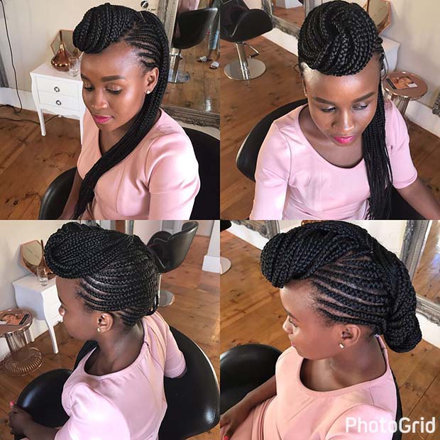 Creative Feed In Braids Hairstyle 