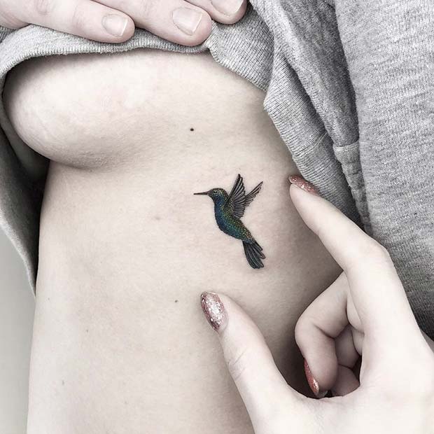 Cute Bird Rib Tattoo Idea