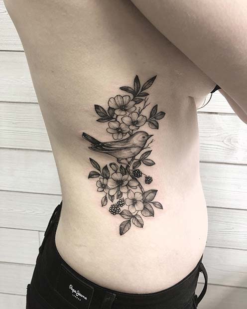Flower Rib Tattoo 