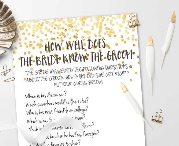 How Well Does the Bride Know the Groom Game 