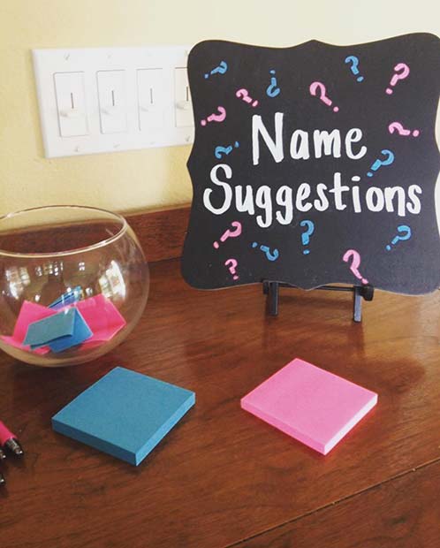 Name Suggestions Gender Reveal Party Idea