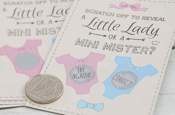 Scratch Card Game for a Gender Reveal Party