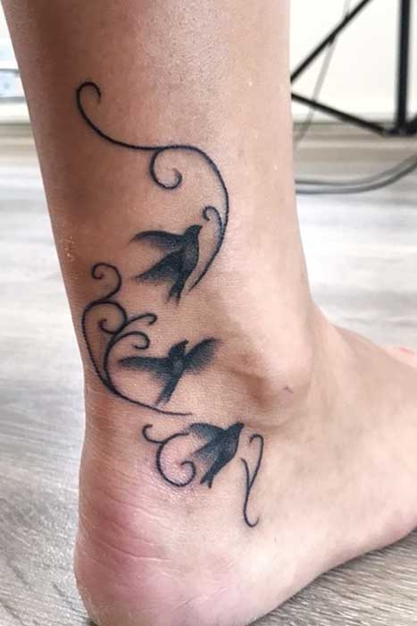 Swallow Foot Tattoo Idea