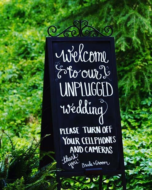 Unplugged Wedding Sign Idea 