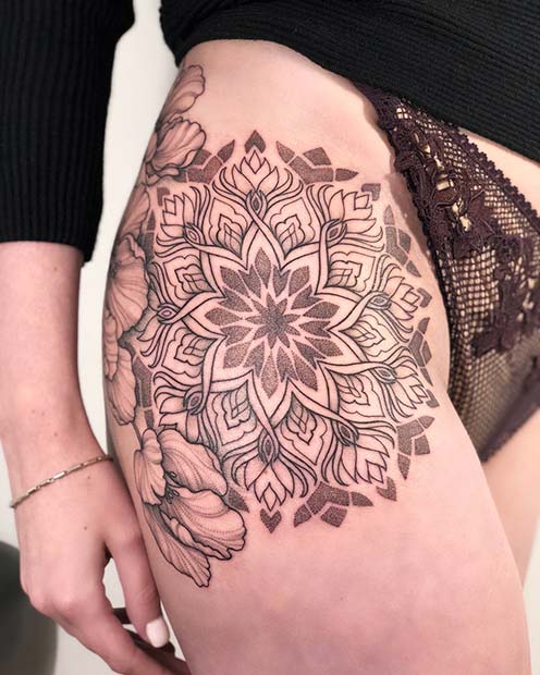 Mandala Hip Tattoo Idea
