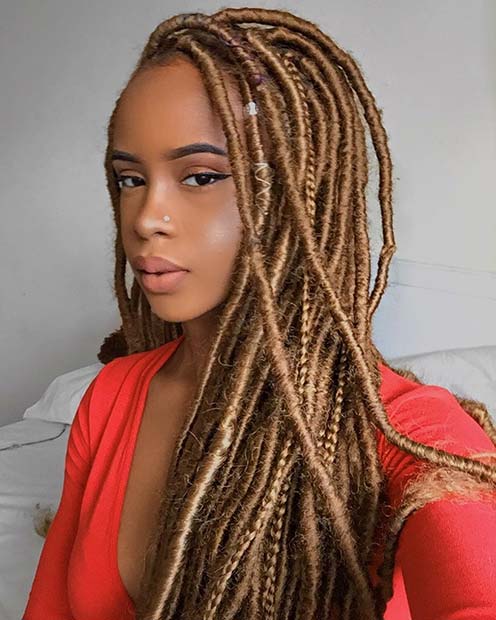 Summery Gold Faux Locs