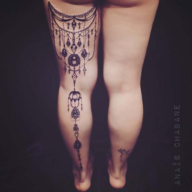 Bold, From Thigh to Foot Tattoo