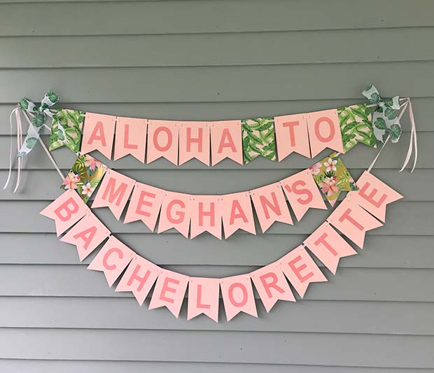 Tropical Banner Idea for a Bachelorette Party