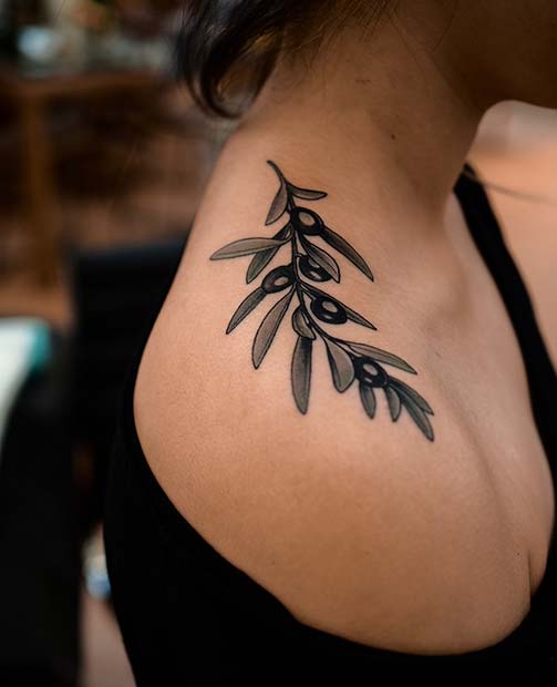 Unique Olive Branch Tattoo Idea