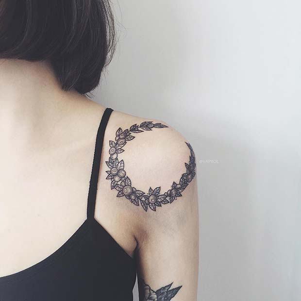 Unique Shoulder Tattoo Idea for Women
