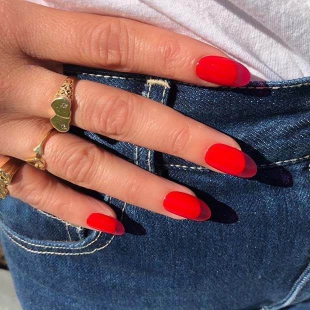 Classic Red Jelly Nails