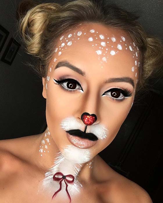 Cute Deer Makeup Idea for Halloween 
