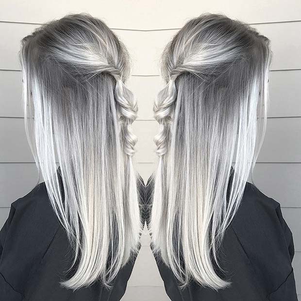 Grey to Silver Ombre Hair