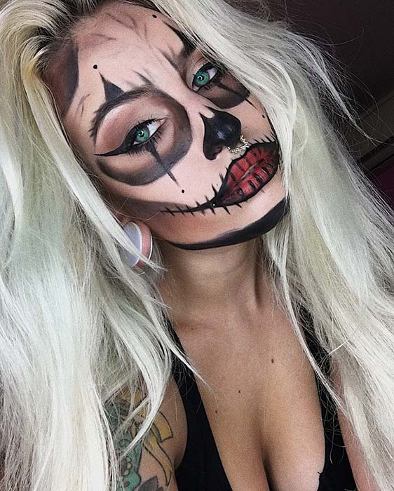 Scary Clown Halloween Makeup