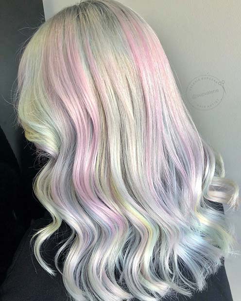 Silver Hair with Subtle Pink Highlights