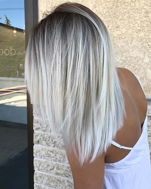 Silver to White Blonde Hair Color 