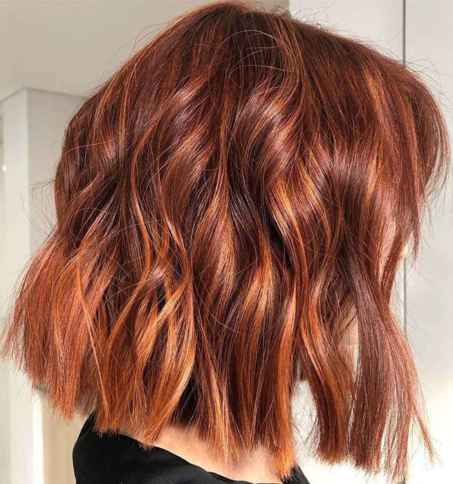 Copper Fall Hair Color Idea + Bob Cut